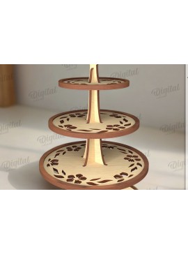 Σετ των 2 Intra απο ξύλο plywood 3mm-4mm πάχος με βάση 3D σε επίπεδα Δίασταση 30x20 cm INTRAFABR-120493110