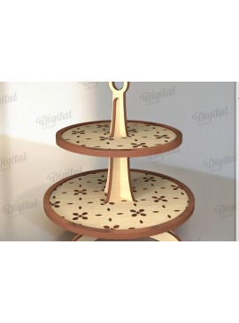 Σετ των 2 Intra απο ξύλο plywood 3mm-4mm πάχος με βάση 3D σε επίπεδα Δίασταση 30x20 cm INTRAFABR-120493258