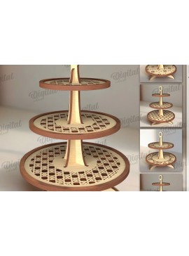 Σετ των 2 Intra απο ξύλο plywood 3mm-4mm πάχος Δέσμη κοπής με λέιζερ με τρισδιάστατες βάσεις δίσκου Δίασταση 30x20 cm INTRAFABR-120711033