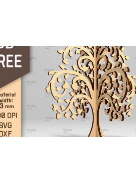 Σετ των 2 Intra απο ξύλο plywood 3mm-4mm πάχος 3D Tree . Κόψιμο με λέιζερ μόνιμου δέντρου Δίασταση 30x20 cm INTRAFABR-87202542