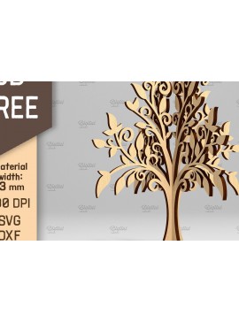 Σετ των 2 Intra απο ξύλο plywood 3mm-4mm πάχος 3D Tree . Κόψιμο με λέιζερ μόνιμου δέντρου Δίασταση 30x20 cm INTRAFABR-87202243