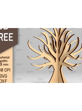 Σετ των 2 Intra απο ξύλο plywood 3mm-4mm πάχος 3D Tree . Κόψιμο με λέιζερ μόνιμου δέντρου Δίασταση 30x20 cm INTRAFABR-87202483