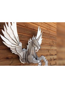 Σετ των 2 Intra απο ξύλο plywood 3mm-4mm πάχος Τρισδιάστατο διακοσμητικό διάγραμμα Unicorn, αλόγων Δίασταση 30x20 cm INTRAFABR-37539592