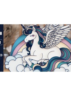 Σετ των 3 Intra απο ξύλο plywood 3mm-4mm πάχος 3D Unicorn Multilayer Cut  Δίασταση 1500x1500 cm INTRAFABR-121713296