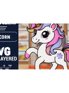 Σετ των 2 Intra απο ξύλο plywood 3mm-4mm πάχος 3D Unicorn Cut Papercut με λέιζερ Δίασταση 1500x1500 cm INTRAFABR-100977503