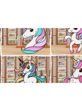 Σετ των 2 Intra απο ξύλο plywood 3mm-4mm πάχος 3D Unicorn Cut Papercut B Δίασταση 1500x1500 cm INTRAFABR-106706895