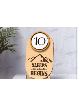 Σετ των 2 Intra απο ξύλο plywood 3mm-4mm πάχος Τρισδιάστατη αντίστροφη μέτρηση για διακοπές Δίασταση 30x20 cm INTRAFABR-123569813