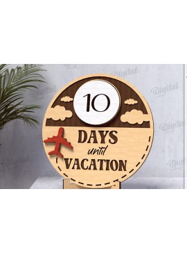 Intra απο ξύλο plywood 3mm-4mm πάχος Τρισδιάστατη αντίστροφη μέτρηση για διακοπές Δίασταση 30x20 cm INTRAFABR-123570014