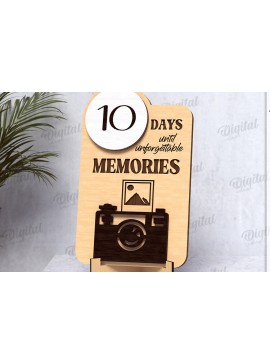 Intra απο ξύλο plywood 3mm-4mm πάχος Τρισδιάστατη αντίστροφη μέτρηση για διακοπές Δίασταση 30x20 cm INTRAFABR-123570020