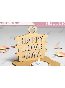 Σετ των 2 Intra απο ξύλο plywood 3mm-4mm πάχος Τρισδιάστατη θήκη για κεριά Αγίου Βαλεντίνου Cut  Δίασταση 15x15 cm INTRAFABR-87674598