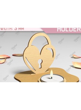 Σετ των 2 Intra απο ξύλο plywood 3mm-4mm πάχος Τρισδιάστατη θήκη για κεριά Αγίου Βαλεντίνου Cut  Δίασταση 15x15 cm INTRAFABR-87674294