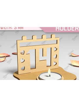 Σετ των 2 Intra απο ξύλο plywood 3mm-4mm πάχος Τρισδιάστατη θήκη για κεριά Αγίου Βαλεντίνου Cut  Δίασταση 15x15 cm INTRAFABR-87674323