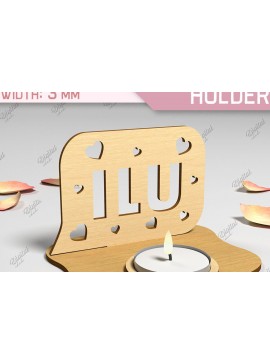 Σετ των 2 Intra απο ξύλο plywood 3mm-4mm πάχος Τρισδιάστατη θήκη για κεριά Αγίου Βαλεντίνου Cut  Δίασταση 15x15 cm INTRAFABR-87674351