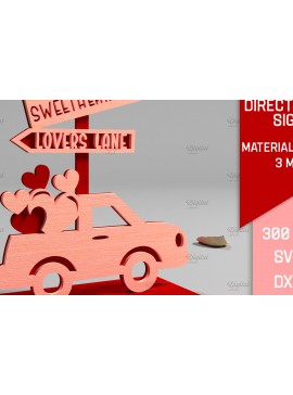 Σετ των 2 Intra απο ξύλο plywood 3mm-4mm πάχος 3D Valentine. Τομή με λέιζερ κατεύθυνσης Δίασταση 15x15 cm INTRAFABR-83941809