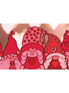 Σετ των 2 Intra απο ξύλο plywood 3mm-4mm πάχος 3d Valentine Gnome Paper Cut Δίασταση 1200x1200 cm INTRAFABR-24490185