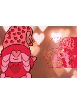 Σετ των 2 Intra απο ξύλο plywood 3mm-4mm πάχος 3D Valentine Gnome Paper Cut Δίασταση 1200x1200 cm INTRAFABR-23377897