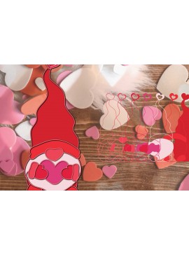 Σετ των 2 Intra απο ξύλο plywood 3mm-4mm πάχος 3D Valentine Gnome Paper Cut Δίασταση 1200x1200 cm INTRAFABR-23469144