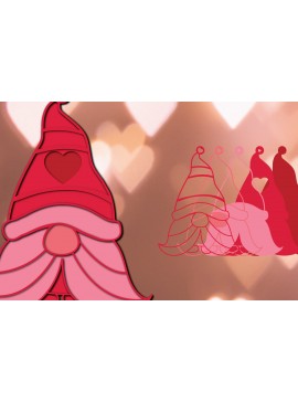 Σετ των 2 Intra απο ξύλο plywood 3mm-4mm πάχος 3D Valentine Gnome Paper Cut Δίασταση 1200x1200 cm INTRAFABR-24489978