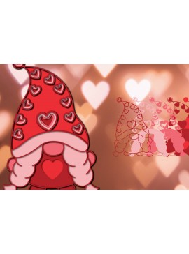 Σετ των 3 Intra απο ξύλο plywood 3mm-4mm πάχος 3D Valentine Gnome Paper Cut Δίασταση 1200x1200 cm INTRAFABR-23377893