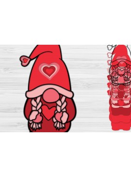 Σετ των 2 Intra απο ξύλο plywood 3mm-4mm πάχος 3D Valentine Gnome Paper Cut Δίασταση 1200x1200 cm INTRAFABR-57518060