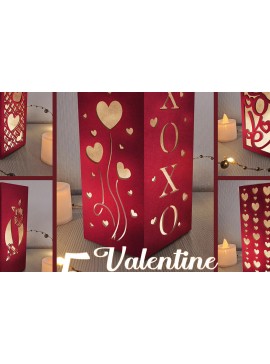 Σετ των 2 Intra απο ξύλο plywood 3mm-4mm πάχος 3D φαναριού Αγίου Βαλεντίνου Δίασταση 15x15 cm INTRAFABR-88362703