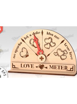 Σετ των 2 Intra απο ξύλο plywood 3mm-4mm πάχος Τρισδιάστατη Valentine Love Meter Δίασταση 15x15 cm INTRAFABR-113260478