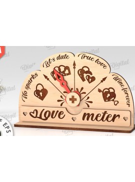Σετ των 2 Intra απο ξύλο plywood 3mm-4mm πάχος Τρισδιάστατη Valentine Love Meter Δίασταση 15x15 cm INTRAFABR-113260515