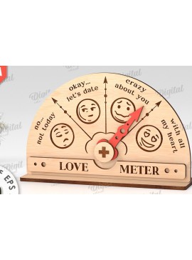 Σετ των 2 Intra απο ξύλο plywood 3mm-4mm πάχος Τρισδιάστατη Valentine Love Meter Δίασταση 15x15 cm INTRAFABR-113260560
