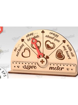 Σετ των 2 Intra απο ξύλο plywood 3mm-4mm πάχος Τρισδιάστατη Valentine Love Meter Δίασταση 15x15 cm INTRAFABR-113260632