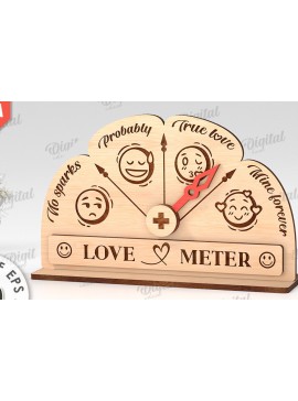 Σετ των 2 Intra απο ξύλο plywood 3mm-4mm πάχος Τρισδιάστατη Valentine Love Meter Δίασταση 15x15 cm INTRAFABR-113260714