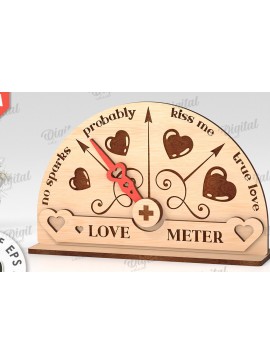 Σετ των 2 Intra απο ξύλο plywood 3mm-4mm πάχος Τρισδιάστατη Valentine Love Meter Δίασταση 15x15 cm INTRAFABR-113260744