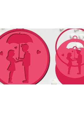 Σετ των 2 Intra απο ξύλο plywood 3mm-4mm πάχος 3d Valentine Paper Cut Δίασταση 1200x1200 cm INTRAFABR-23184542