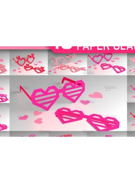 Σετ των 2 Intra απο ξύλο plywood 3mm-4mm πάχος 3D χάρτινα ποτήρια Valentine Δίασταση 15x15 cm INTRAFABR-85137756