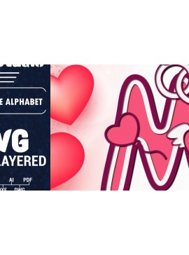 Σετ των 2 Intra απο ξύλο plywood 3mm-4mm πάχος Τρισδιάστατη κοπή χαρτιού με αλφάβητο του Αγίου Βαλεντίνου Δίασταση 1500x1500 cm INTRAFABR-90562381