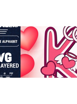 Σετ των 2 Intra απο ξύλο plywood 3mm-4mm πάχος Τρισδιάστατη κοπή χαρτιού με αλφάβητο του Αγίου Βαλεντίνου Δίασταση 1500x1500 cm INTRAFABR-90562386