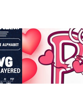 Σετ των 2 Intra απο ξύλο plywood 3mm-4mm πάχος Τρισδιάστατη κοπή χαρτιού με αλφάβητο του Αγίου Βαλεντίνου Δίασταση 1500x1500 cm INTRAFABR-90562393