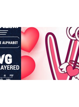 Σετ των 2 Intra απο ξύλο plywood 3mm-4mm πάχος Τρισδιάστατη κοπή χαρτιού με αλφάβητο του Αγίου Βαλεντίνου Δίασταση 1500x1500 cm INTRAFABR-90562535