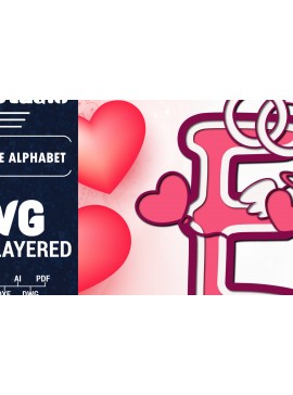 Σετ των 2 Intra απο ξύλο plywood 3mm-4mm πάχος Τρισδιάστατη κοπή χαρτιού με αλφάβητο του Αγίου Βαλεντίνου Δίασταση 1500x1500 cm INTRAFABR-90562335