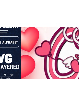 Σετ των 2 Intra απο ξύλο plywood 3mm-4mm πάχος Τρισδιάστατη κοπή χαρτιού με αλφάβητο του Αγίου Βαλεντίνου Δίασταση 1500x1500 cm INTRAFABR-90562346