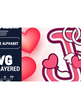 Σετ των 2 Intra απο ξύλο plywood 3mm-4mm πάχος Τρισδιάστατη κοπή χαρτιού με αλφάβητο του Αγίου Βαλεντίνου Δίασταση 1500x1500 cm INTRAFABR-90562356