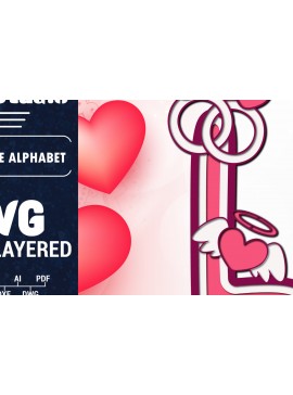 Σετ των 2 Intra απο ξύλο plywood 3mm-4mm πάχος Τρισδιάστατη κοπή χαρτιού με αλφάβητο του Αγίου Βαλεντίνου Δίασταση 1500x1500 cm INTRAFABR-90562372