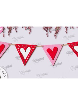 Σετ των 2 Intra απο ξύλο plywood 3mm-4mm πάχος Τρισδιάστατη πανό για την ημέρα του Αγίου Βαλεντίνου Δίασταση 15x15 cm INTRAFABR-113580664