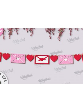 Σετ των 2 Intra απο ξύλο plywood 3mm-4mm πάχος Τρισδιάστατη πανό για την ημέρα του Αγίου Βαλεντίνου Δίασταση 15x15 cm INTRAFABR-113580697