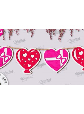 Σετ των 2 Intra απο ξύλο plywood 3mm-4mm πάχος Τρισδιάστατη πανό για την ημέρα του Αγίου Βαλεντίνου Δίασταση 15x15 cm INTRAFABR-113580753