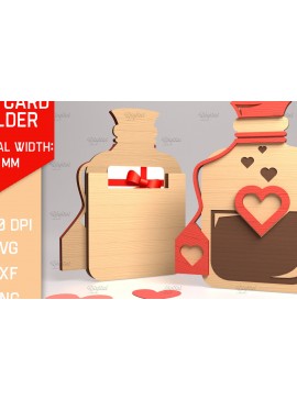 Σετ των 2 Intra απο ξύλο plywood 3mm-4mm πάχος Τρισδιάστατη θήκη δώρου για την ημέρα του Αγίου Βαλεντίνου Δίασταση 15x15 cm INTRAFABR-83940901