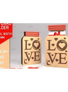 Σετ των 2 Intra απο ξύλο plywood 3mm-4mm πάχος Τρισδιάστατη θήκη δώρου για την ημέρα του Αγίου Βαλεντίνου Δίασταση 15x15 cm INTRAFABR-83940715