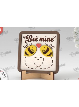 Σετ των 2 Intra απο ξύλο plywood 3mm-4mm πάχος Σχέδιο κοπής με λέιζερ 3D δώρου για την ημέρα του Αγίου Βαλεντίνου Δίασταση 15x15 cm INTRAFABR-112888691