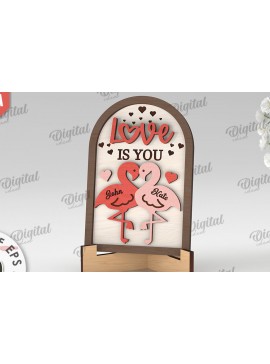 Σετ των 2 Intra απο ξύλο plywood 3mm-4mm πάχος Σχέδιο κοπής με λέιζερ 3D δώρου για την ημέρα του Αγίου Βαλεντίνου Δίασταση 15x15 cm INTRAFABR-112889100