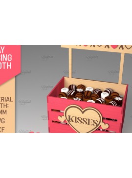 Σετ των 2 Intra απο ξύλο plywood 3mm-4mm πάχος τρισδιάστατη ημέρα του Αγίου Βαλεντίνου. Kissing Booth  Δίασταση 15x15 cm INTRAFABR-84068980