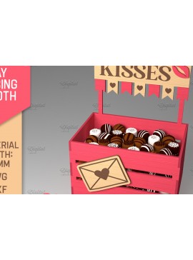 Σετ των 2 Intra απο ξύλο plywood 3mm-4mm πάχος τρισδιάστατη ημέρα του Αγίου Βαλεντίνου. Kissing Booth  Δίασταση 15x15 cm INTRAFABR-84069061